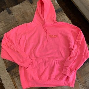 Delta Zeta Tennessee Goldman hoodie size large neon pink with orange writing